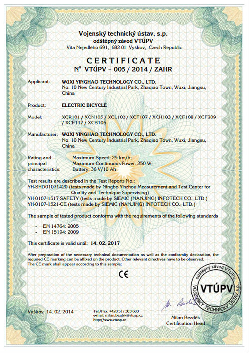 EN15194 certificate